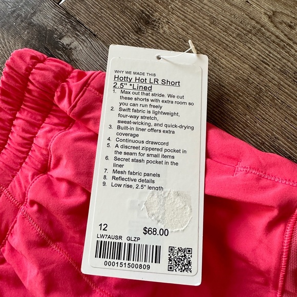 Lululemon NWT Hotty Hot Low-Rise Lined Short 2.5" Glaze Pink Size 12 - Picture 3 of 5